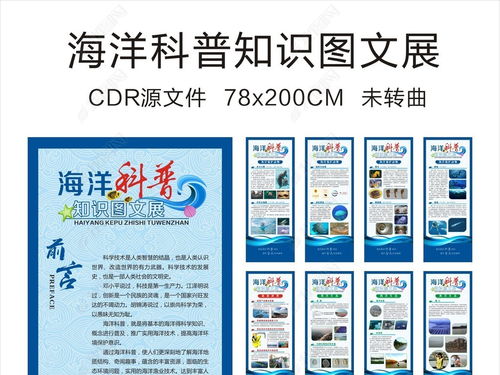 藍(lán)色海洋科普?qǐng)D文展易拉寶展架設(shè)計(jì)指南與圖片下載資源